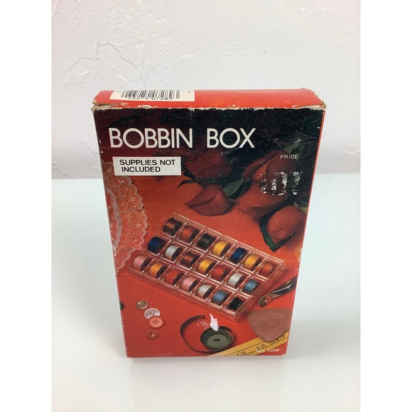 Vintage Bobbin Box 21 compartments see through box NEW old stock - Picture 1 of 7